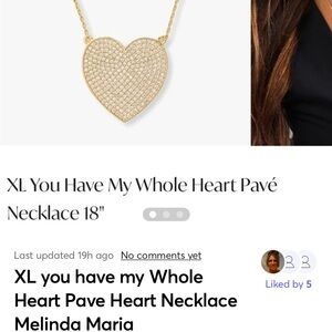 Melinda Maria XL pave You have my Heart Necklace 18’
